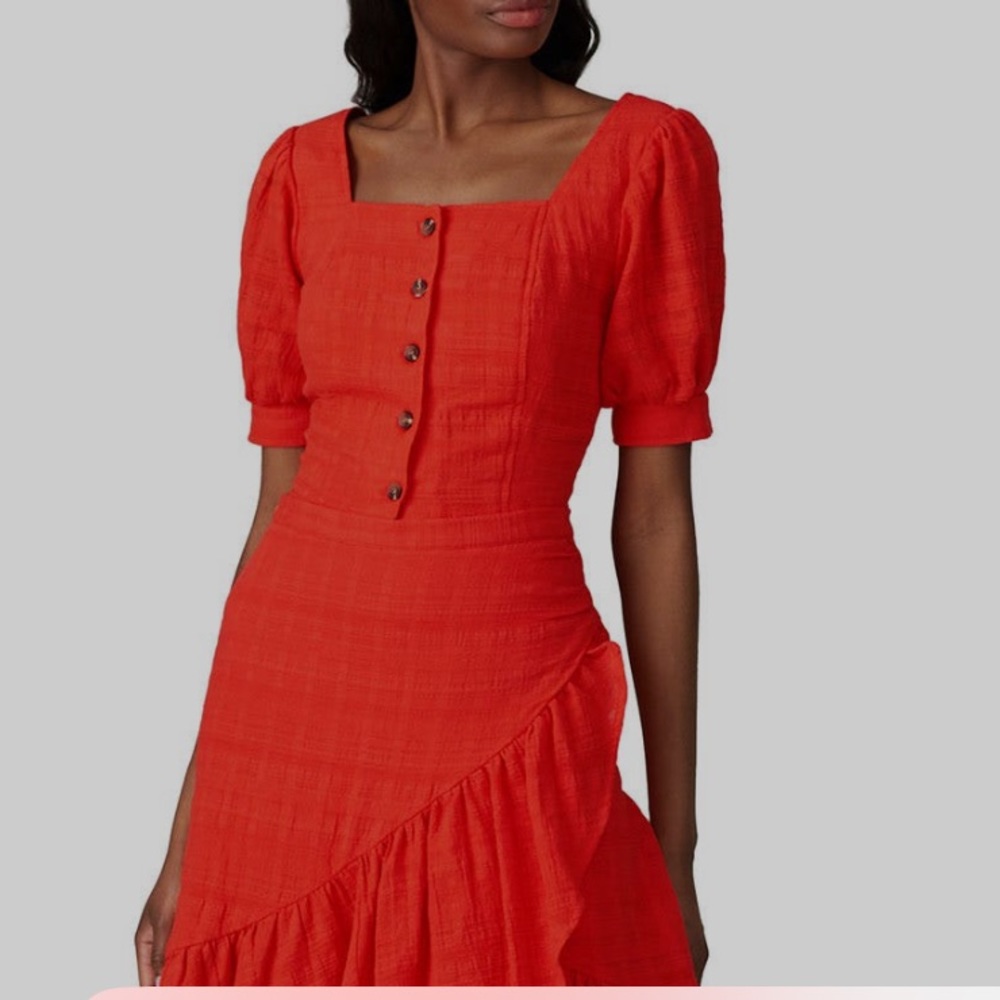 Red Smocked Top - Picture 3 of 6